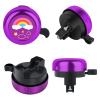 Rainbow Pattern Bike Bell for Kids Girls Boys,Adjustable Size Bicycle Bell Bike Accessories for Adult Women Men Clear Sound Bike Horns Purple view 2