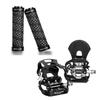 BUCKLOS Bike Pedals with Toe Cages and Straps Double Sided with SPD-Single Lock on Bike Handlebar Grips Mountain Bike MTB Handle Bar Grips Anti-Slip view 1