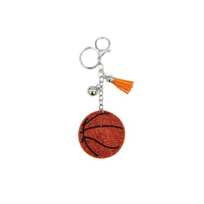 Fuqimanman2020 Sparkling Baseball Football Keychain Rhinestone Sport Ball Keyring Keychain Accessories For Backpack Purse(Basketball)