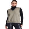 Allegra K Knit Sweater Vest for Women's Sleeveless Ribbed V Neck Pullover Vest Small Khaki view 1