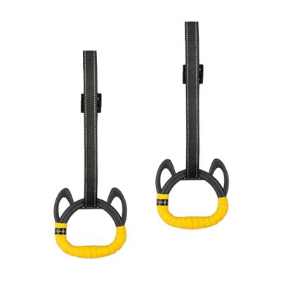 kowaku Gymnastics Rings Pull up Rings Adjustable Straps Buckles Indoor Calisthenics for Kids Adult with Hand Tape Training Rings, 1M