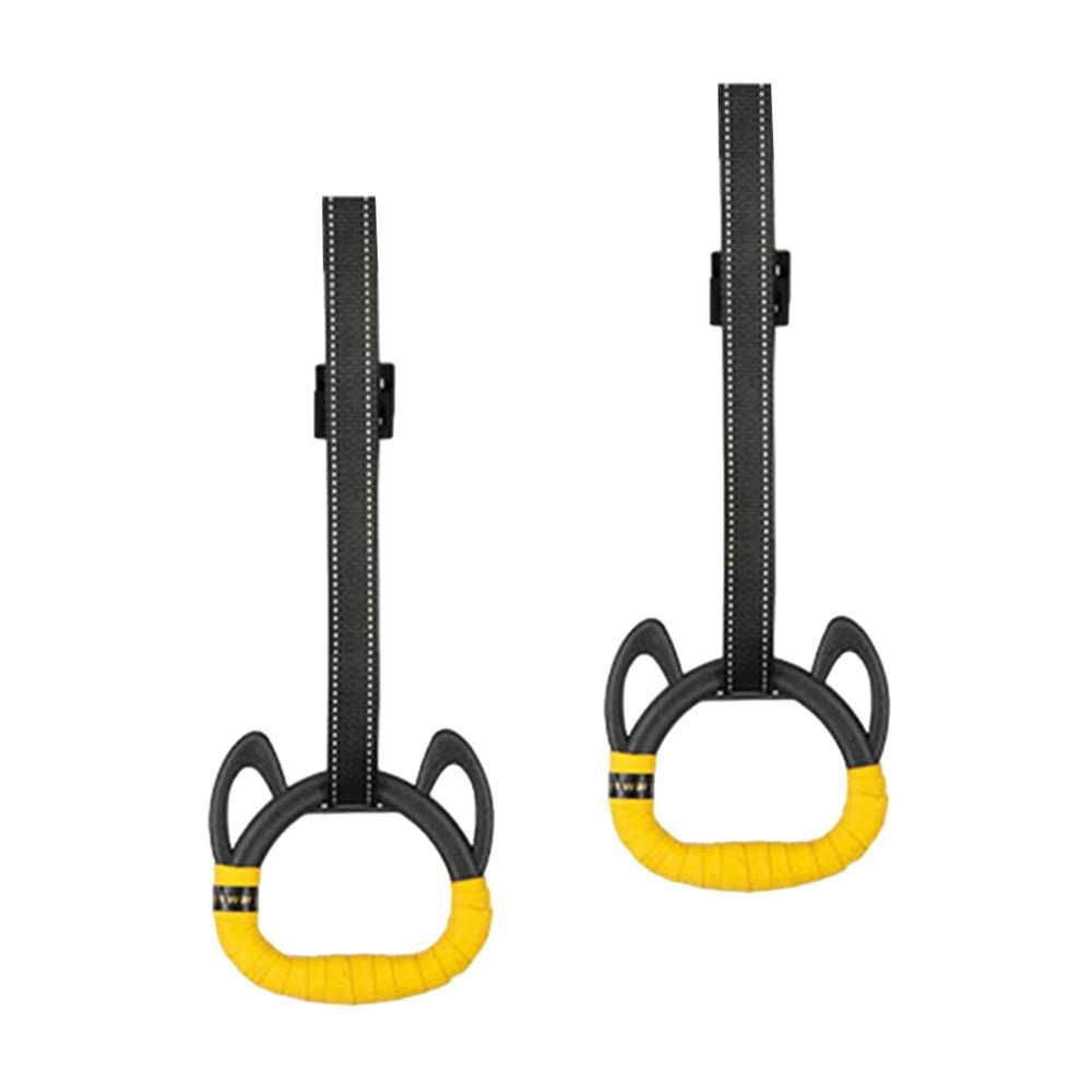 kowaku Gymnastics Rings Pull up Rings Adjustable Straps Buckles Indoor Calisthenics for Kids Adult with Hand Tape Training Rings, 1M