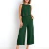 asntrgd 2024 Womens Two Piece Outfits 2024 Summer Cotton Linen Lounge Sets Casual Tank Tops Wide Leg Pants Matching Tracksuits view 3