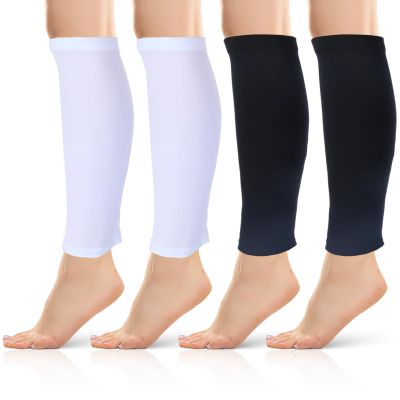 2 Pairs Calf Compression Sleeves Footless Compression Socks Non Slip Legs Sleeves for Running, Cycling, Shin Splints Support, Relieve Legs Pain, Travel, Sports, Work, Daily Wear