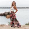 Angerella Women Floral Print Palazzo Pants Comfy Wide Leg High Waist Boho Casual Lounge Pant Trousers with Pocket BlackCoral L view 3