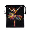 Black Grip Bag for Gymnastics Dance Printed Lightweight Gym String Bag Adjustable Sport Drawstring Bag view 1