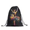 Black Grip Bag for Gymnastics Dance Printed Lightweight Gym String Bag Adjustable Sport Drawstring Bag view 2