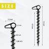 COBARYEN 11" Aluminum Screw-in Ground Anchors - Heavy Duty Metal, Non-Rust Spiral Tent Stakes for High Wind, Grass, Sand, Camping, Canopies, Trampolines & Outdoor Securing view 2