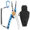 Miruchertter Fishing Pliers Saltwater Resistant Fishing Gear Aluminum Fishing Pliers Line Cutter Hook Remover Fishing Split Ring Pliers with Coiled Lanyard and Sheath Fishing Tools for Men view 1