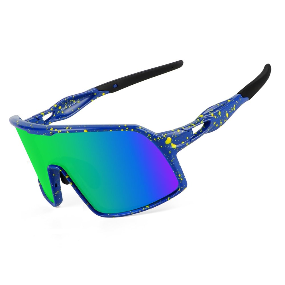 BangLong Polarized Cycling Glasses Sports Sunglasses, UV400 Protection, Men Women Running Fishing Driving Baseball Glasses (Green)