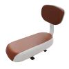 SHEKAKO Kid's Bike Seat, PU Leather Mountain Bike Cushion Rear Rack Seat, Comfort Bike Seat with Backrest (White+Brown) view 1