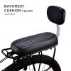 SHEKAKO Kid's Bike Seat, PU Leather Mountain Bike Cushion Rear Rack Seat, Comfort Bike Seat with Backrest (White+Brown) view 4
