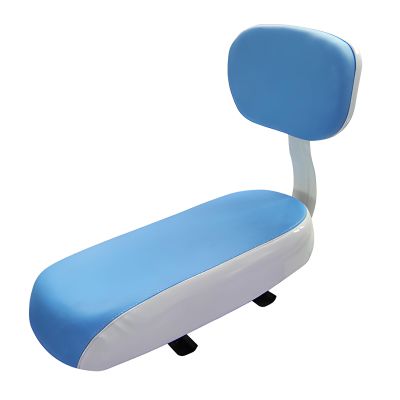 SHEKAKO Kids Bicycle Back Seat, PU Leather Mountain Bike Cushion Rack Seat with Backrest (White & Sky Blue)