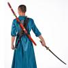 ECIHKEYAN Dual Sword Back Holster, Adjustable Leather Sword Frog for Katana, Durable Strap Carrying Case for Cosplay Anime Costume view 2