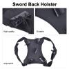 ECIHKEYAN Dual Sword Back Holster, Adjustable Leather Sword Frog for Katana, Durable Strap Carrying Case for Cosplay Anime Costume view 3