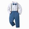 Boarnseorl Baby Boys Pants Sets, Infant Long Sleeve Shirt + Pants + Bow Tie + Suspenders,Toddler Gentleman Outfits,2-3Y view 2