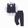 Boarnseorl Baby Boys Pants Sets, Infant Long Sleeve Shirt + Pants + Bow Tie + Vest,Toddler Gentleman Outfits,18-24M view 1