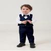 Boarnseorl Baby Boys Pants Sets, Infant Long Sleeve Shirt + Pants + Bow Tie + Vest,Toddler Gentleman Outfits,18-24M view 2
