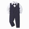 Boarnseorl Baby Boys Pants Sets, Infant Long Sleeve Shirt + Pants + Bow Tie + Vest,Toddler Gentleman Outfits,18-24M view 3