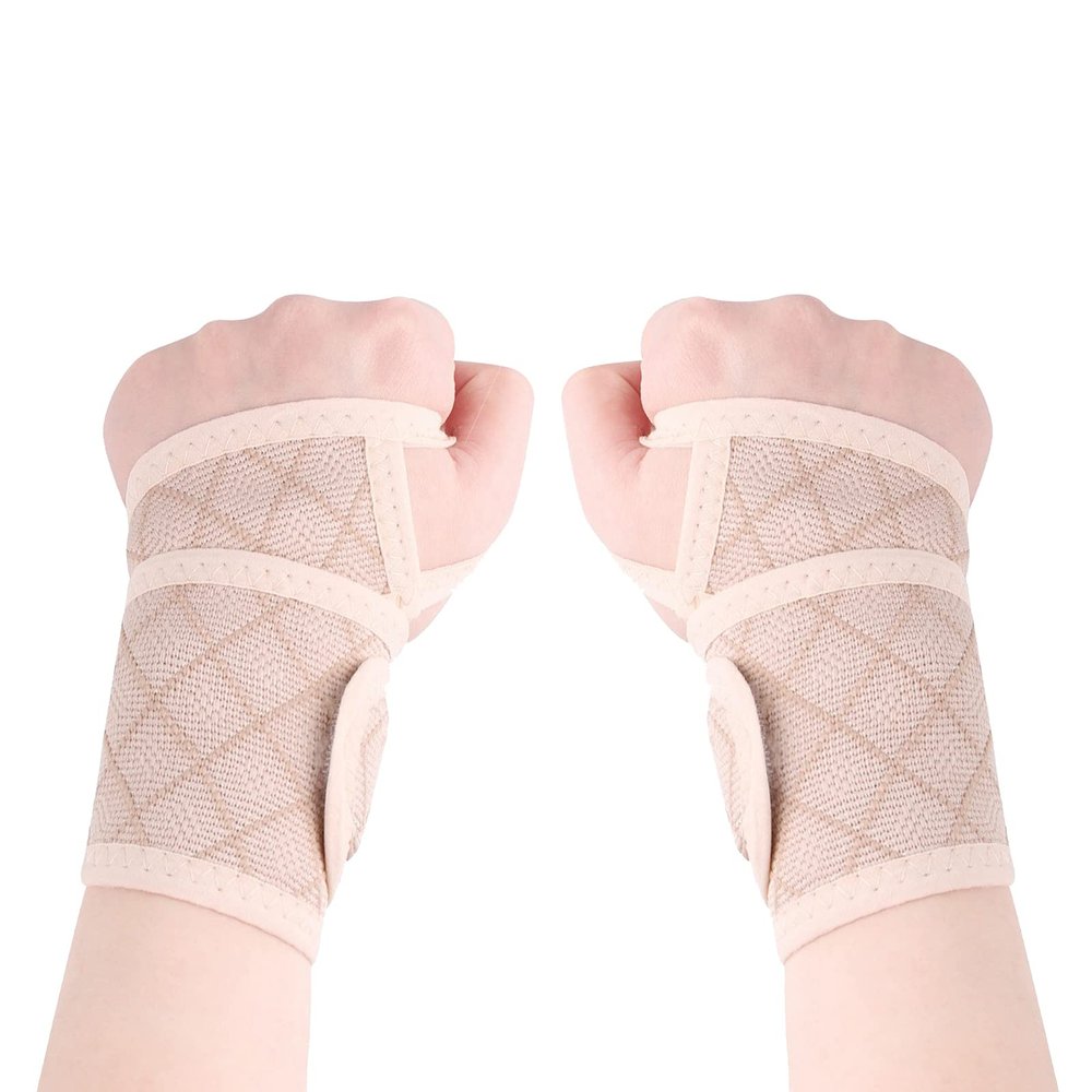 ITODA Sport Wrist Brace for Fitness Compression Workout Gym Weightlifting Wristband Adjustable Support Finger Loop Wraps