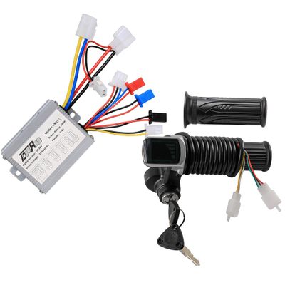 ICONSPORTSS 36V 500W Brush Motor Controller and Key Twist Throttle for Electric Scooter Go Kart ATV Buggy E Bike Dirt Bike