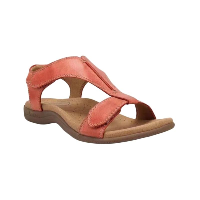 Women's Orthopedic Arch Support Sandals Comfortable Thong T-Strap Orthotic Casual Flat Sandals (Watermelon red,6.5)