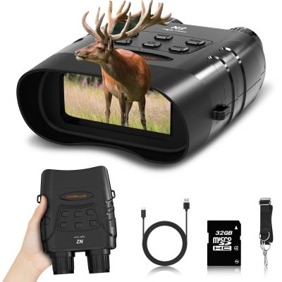 4K Night Vision Goggles, Infrared Night Vision Binoculars for Adults, HD Large Screen Binoculars can Save Photo and Video with 32GB TF Card, Camping & Hunting