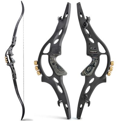 62" ILF Recurve Bow 30-60Lbs Gordon Limbs Takedown Recurve Bow for Adult Archery Competition Athletic Right Hand (Black, 60LBS)