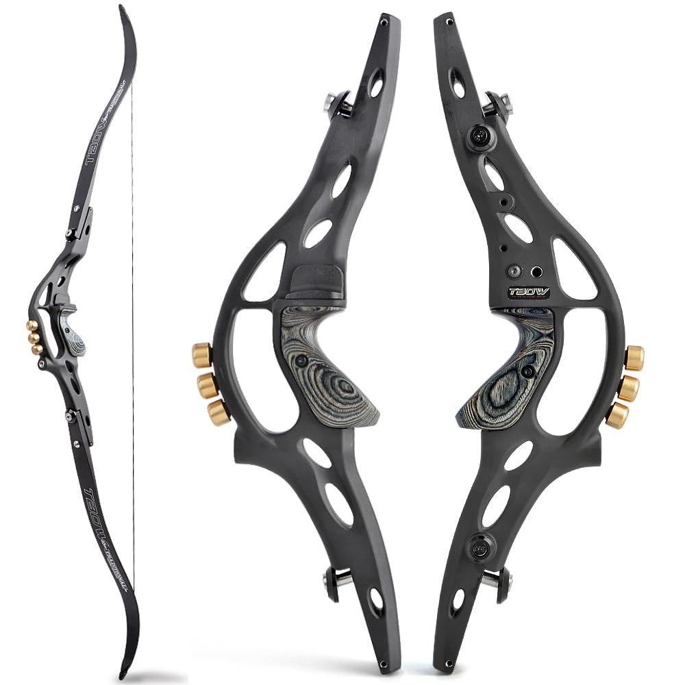 62" ILF Recurve Bow 30-60Lbs Gordon Limbs Takedown Recurve Bow for Adult Archery Competition Athletic Right Hand (Black, 60LBS)