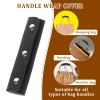 2 Pieces Leather Luggage Handle Wraps Covers PU Handbag Grip Cover Protector Soft Purse Strap Cover Pad with Brass Clasps for Wallet Tote Bag Suitcase Travel Bag, Black view 3