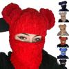 WBANGIAO Bear Ear Balaclava Bear Ear Hat Scarf Halloween Balaclava Funny Hooded e Mask Halloween Hat Masquerade, Approx.57-59cm/22.44-23.23in, Blue view 4