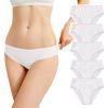 5 Pieces Women's Disposable Underwear Ladies Panties Handy Bikinis for Travel Hotel Thong Spa Emergencies White view 2