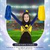 Hanaive 3 Pcs Plastic Cheerleading Pom Poms and Large Cheerleader Hair Bow Metallic Foil Cheer Supplies for Dance Squad Rooters Accessories(Yellow Blue,Matte) view 4