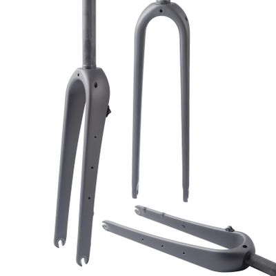 Wkantlaes Matte black,Straight, Gravel Carbon Fiber Rigid Fork 700C Carbon Fiber Road Bike Rigid Fork QR 9Mm Disc Brake Thru Axle 1-1/8'' Straight/Tapered Tube Light Bicycles Front Forks