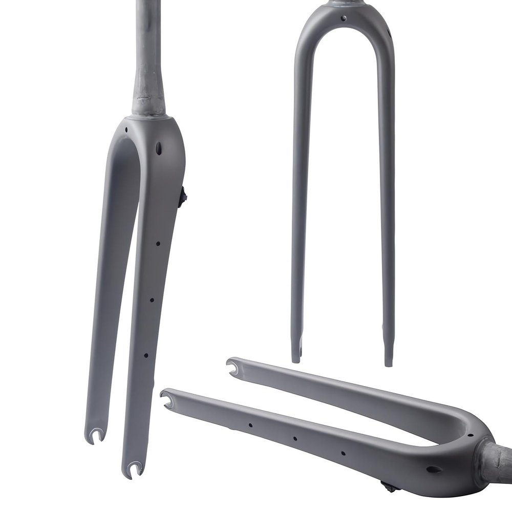 Wkantlaes Matte Black,Tapered, Gravel Carbon Fiber Rigid Fork 700C Carbon Fiber Road Bike Rigid Fork QR 9Mm Disc Brake Thru Axle 1-1/8'' Straight/Tapered Tube Light Bicycles Front Forks