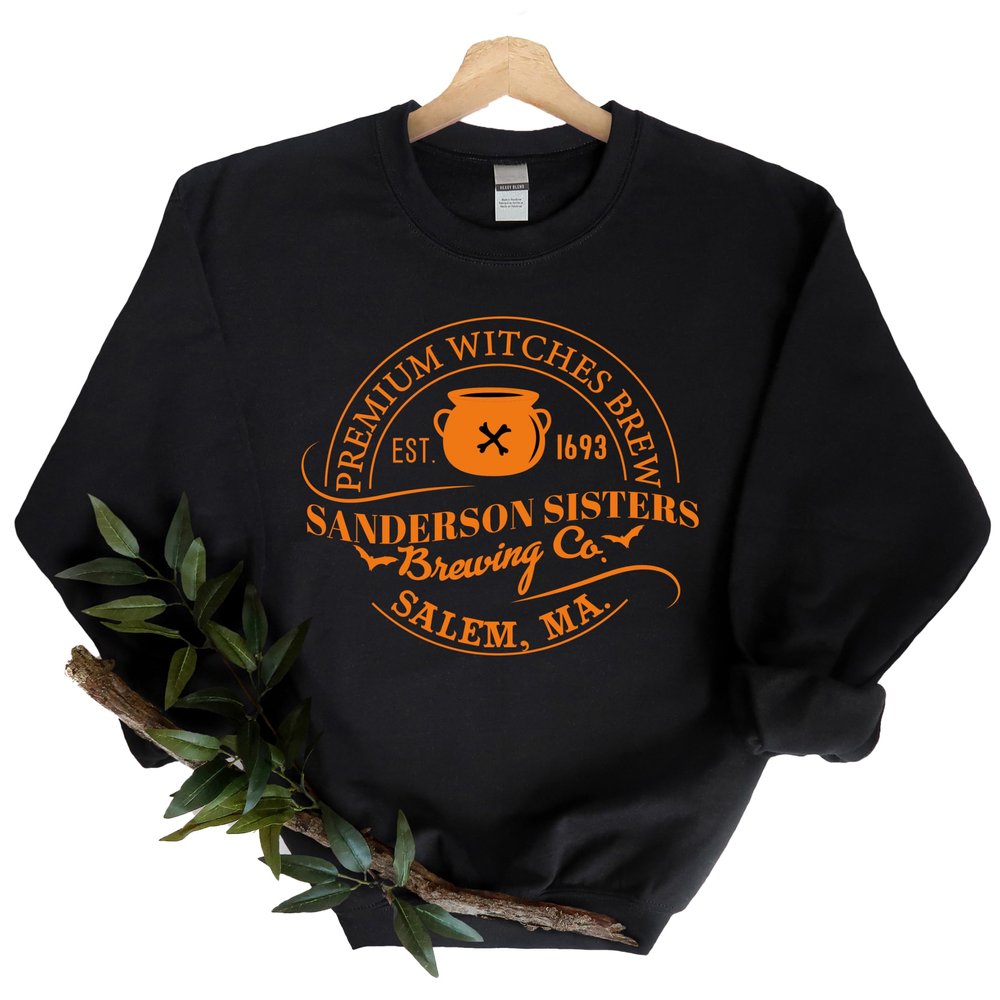 K&E FASHION Halloween Sweatshirt for Women Sanderson Witch Museum Sanderson Sisters Pullover Tops Funny Hocus Pocus Graphic Halloween Shirts for Women