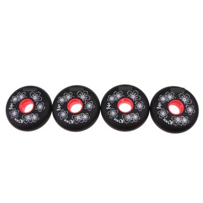 SAGGION Roller Skate Wheels 4 Pieces Inline Roller Hockey Fitness Skate Replacement Wheel 84a 72mm / 76mm / 80mm(Black 80mm)