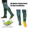 JCWGLY 60cm High Knee Waders Boots PVC Waterproof Fishing Boots for Men Women, Lightweight Hip Boots with Cleated Outsole(6.5) view 2