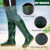JCWGLY 60cm High Knee Waders Boots PVC Waterproof Fishing Boots for Men Women, Lightweight Hip Boots with Cleated Outsole(6.5) view 3