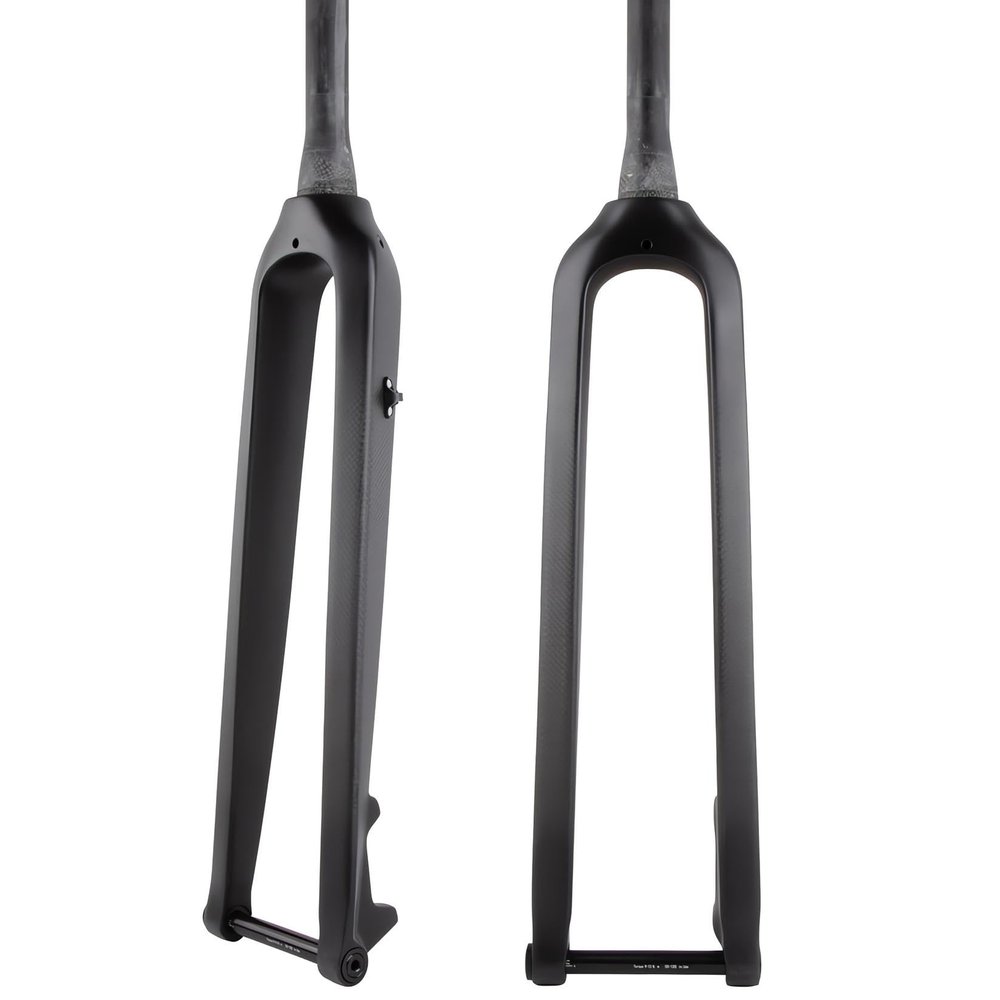 Wkantlaes Matte black/cone,27.5", Gravel Carbon Mountain Bike Rigid Fork 26'' 27.5'' 29'' Rigid Fork Disc Brake 15X100mm Thru Axle Front Fork 1-1/2'' Straight/Cone Steerer Tube Threadless