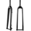 Wkantlaes Matte black/cone,27.5", Gravel Carbon Mountain Bike Rigid Fork 26'' 27.5'' 29'' Rigid Fork Disc Brake 15X100mm Thru Axle Front Fork 1-1/2'' Straight/Cone Steerer Tube Threadless view 1