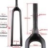 Wkantlaes Matte black/cone,27.5", Gravel Carbon Mountain Bike Rigid Fork 26'' 27.5'' 29'' Rigid Fork Disc Brake 15X100mm Thru Axle Front Fork 1-1/2'' Straight/Cone Steerer Tube Threadless view 2