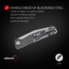 BKER PLUS Atlas Backlock Clippoint - classic pocket folding knife with steel handle - D2 blade - Backlock knife case view 4