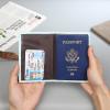 Personalized Passport Holder Cover, Custom Name PU Leather Card Holder, Travel Essentials for Women and Men (Blue) view 4