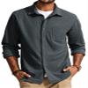 PJ PAUL JONES Men's Casual Button up Shirt Long Sleeve Fashion Texture Button Down Shirt Dark Grey view 1