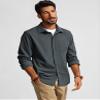 PJ PAUL JONES Men's Casual Button up Shirt Long Sleeve Fashion Texture Button Down Shirt Dark Grey view 2