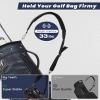 BIG TEETH Golf Bag Strap Single Padded Shoulder Strap Adjustable Thick Pad Straps Universal Replacement Quick Release (Full black with 2 clips) view 3