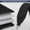 BIG TEETH Golf Bag Strap Single Padded Shoulder Strap Adjustable Thick Pad Straps Universal Replacement Quick Release (Full black with 2 clips) view 4