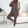 JEUROT Womens 2 Piece Outfits Sweatsuit Fall Oversized Hooded Sweatshirts Matching Jogger Sweatpants Lounge Sweat Set Tracksuit with Pockets (Brown, S) view 3