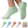 DIBAOLONG Pilates Grips Socks - Non Slip Yoga & Barre Workout Socks, 4 Pairs view 1